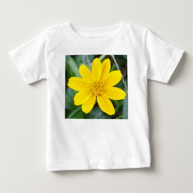 Camiseta bebé de flores amarillas soleadas (Anverso)