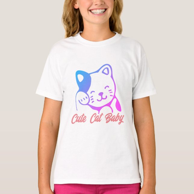 Camiseta Bebé de gato lindo (Anverso)