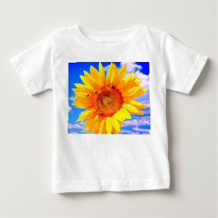 Camiseta bebé de girasol y abejas