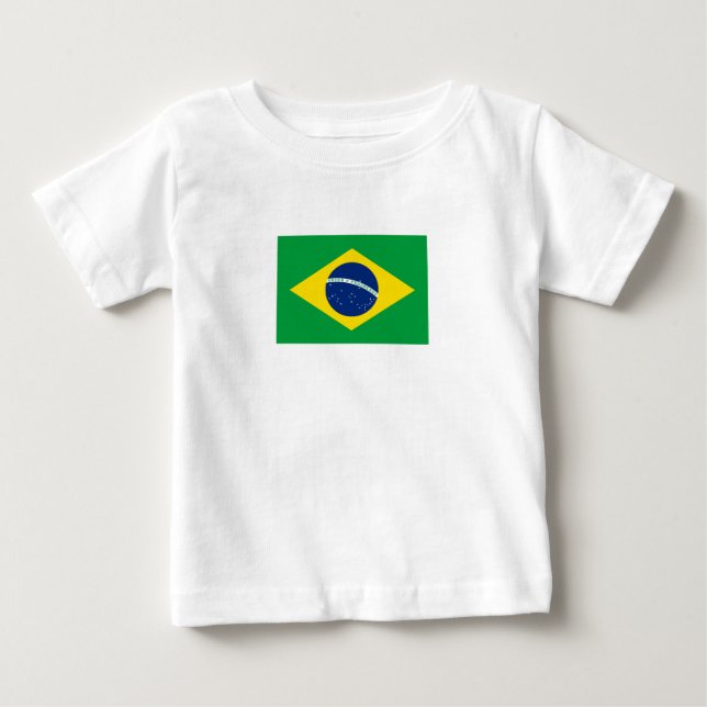 Camiseta bebé de la bandera patriótica de Brasil (Anverso)