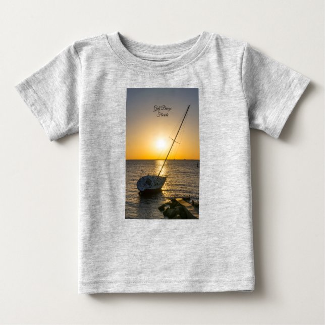 Camiseta bebé de la brisa del golfo en barco de ve (Anverso)