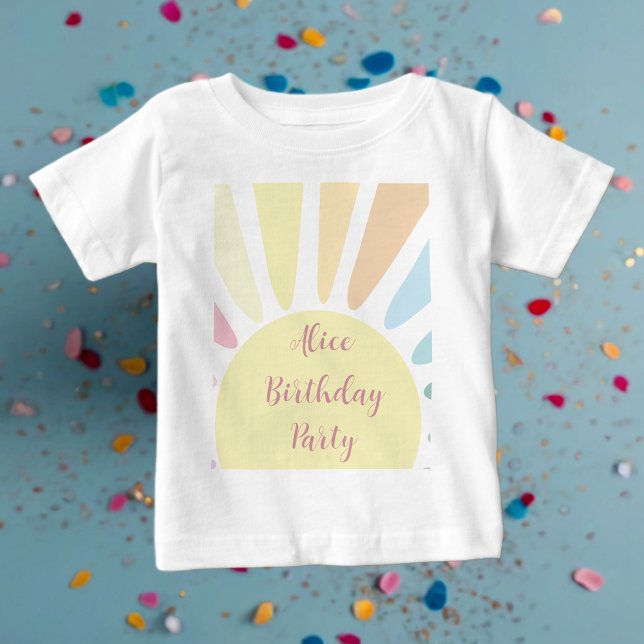 Camiseta bebé de la fiesta de cumpleaños Sunshine (Subido por el creador)