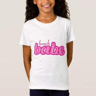 Camiseta bebe de la playa lindo denim chicas rosados calien