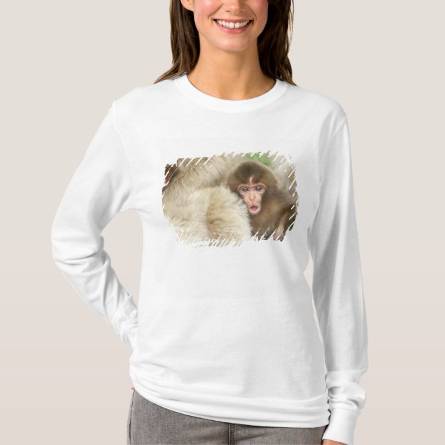 Camiseta Bebé de mono de nieve, Jigokudani, Nagano, Japón (Anverso)