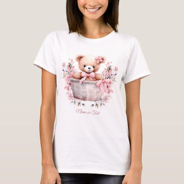 Camiseta Bebé de peluche Niña Flores rosadas Fiesta elegant (Anverso)