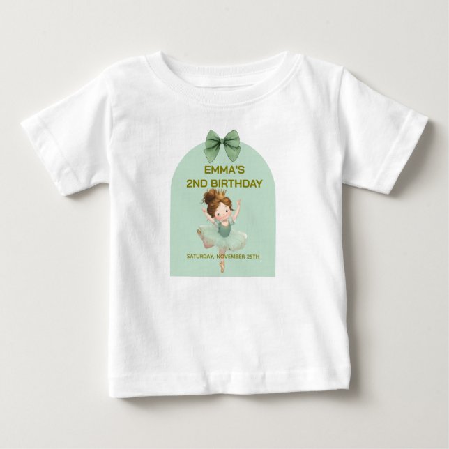 Camiseta bebé de Princesita Verde Menta de Bola (Anverso)