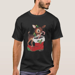 Camiseta Bebé de reno venado curioso de Santa Boot