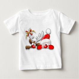 Camiseta bebé de Santa y Personalizado de renos di
