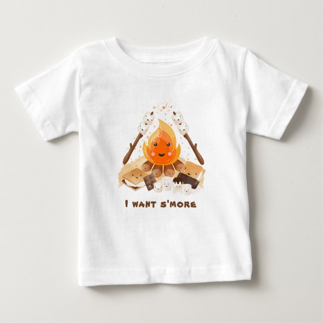 Camiseta bebé de S'more Cute Fun Campfire (Anverso)
