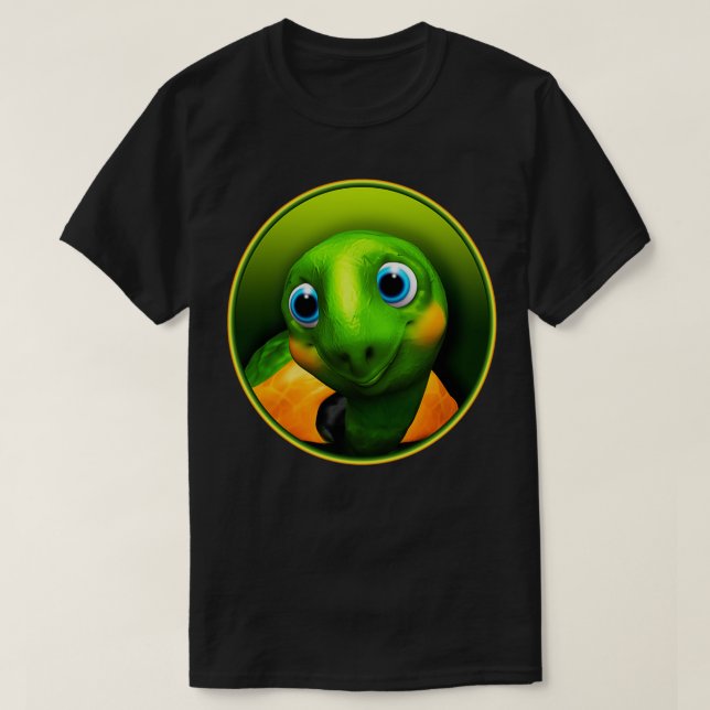 Camiseta Bebé de tortuga verde 3D (Diseño del anverso)