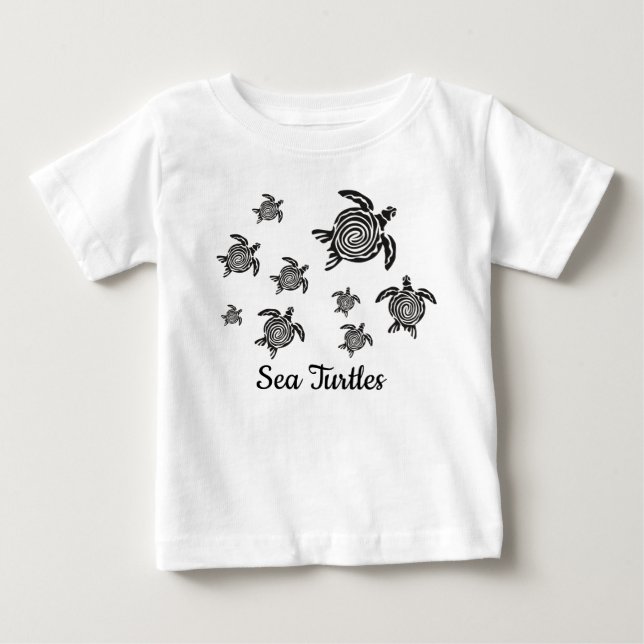 Camiseta bebé de tortugas del Mar Negro (Anverso)