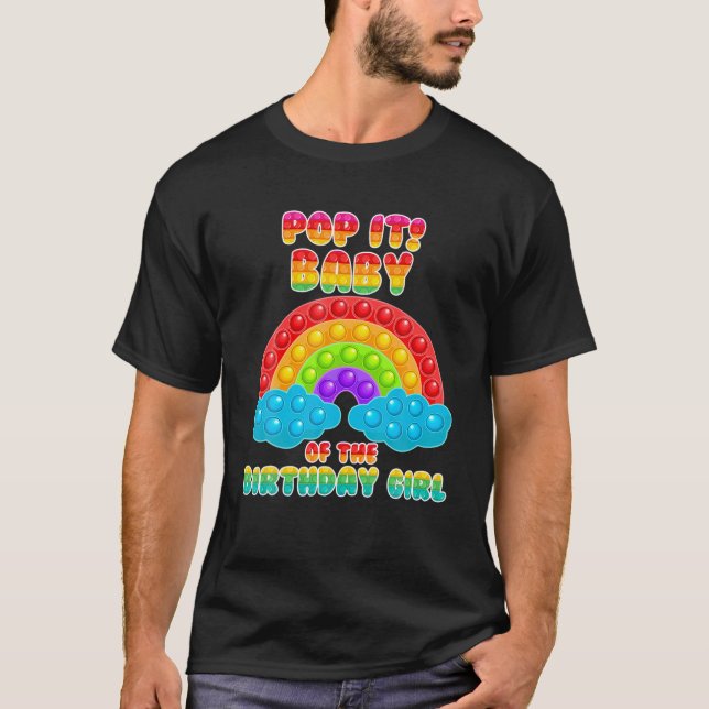 Camiseta Bebé Del Chica De Cumpleaños Rainbow Birthday (Anverso)
