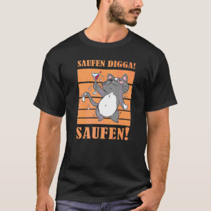 Camiseta Bebe Digga Bebe Bebedor de Cerveza Gato Cerveza