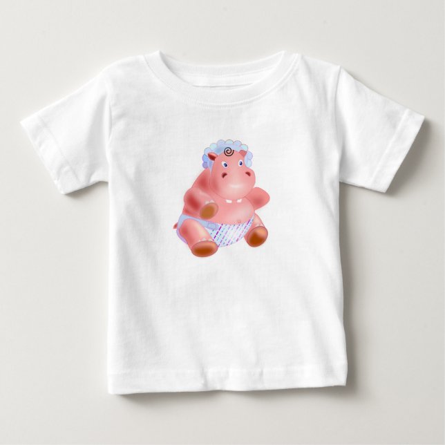 Camiseta bebé divertida con el bebé feliz Hippo (Anverso)