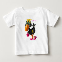 Camiseta bebé divertida con pájaro moderno