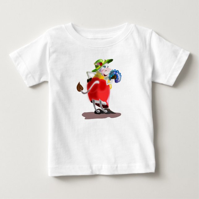 Camiseta bebé divertida con vaca moderna (Anverso)