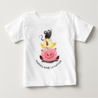 Camiseta bebé divertida de los amigos de cerdo y r
