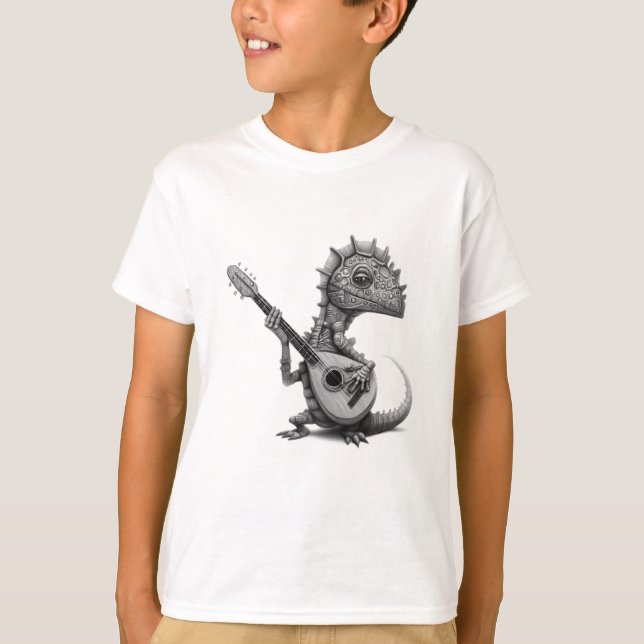Camiseta bebé dragón tocando la guitarra (Anverso)