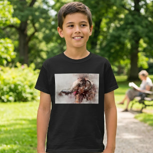 Camiseta Bebé elefante asiático lindo y juguetón en acuarel