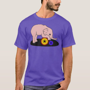 Camiseta Bebé elefante con una bola del circo