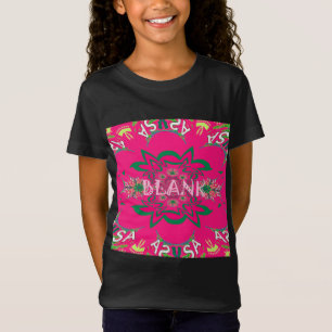 Camiseta Bebé en blanco Vivid Pink Floral Purple Shade Mono