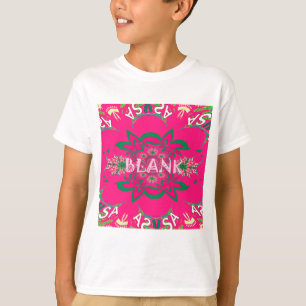 Camiseta Bebé en blanco Vivid Pink Floral Purple Shade Mono
