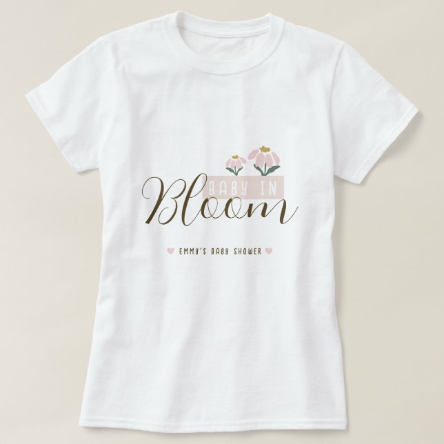 Camiseta Bebé en Bloom Baby Shower TShirt (Diseño del anverso)