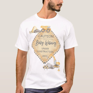 Camiseta Bebé en construcción en camionetas Baby Shower