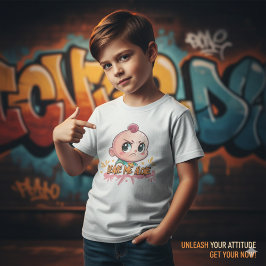 Camiseta Bebé Enfadado Adorable "Déjame en Paz" Grafiti Niñ