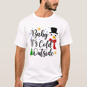 Camiseta Bebé, está frío fuera de la camiseta, Navidades