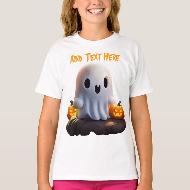 Camiseta Bebé Fantasma Típico personaje de Halloween (Anverso)