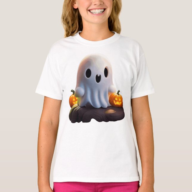Camiseta Bebé Fantasma Típico personaje de Halloween (Anverso)