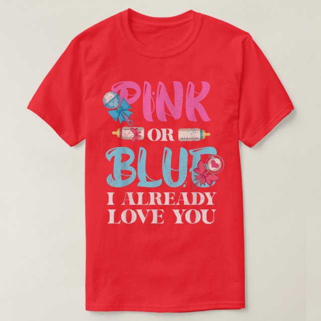 Camiseta Bebé Fiesta Rosa O Azul Ya Te Amo Género (Diseño del anverso)