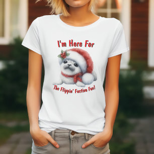 Camiseta Bebé Foca Navideño Adorable - Lindo y Festivo 