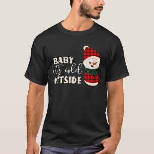 Camiseta Bebé, frío fuera de los graciosos Navidades Paja