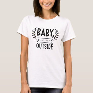 Camiseta Bebé, frío fuera del Árbol de Navidad