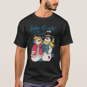 Camiseta Bebé, frío fuera del invierno de Snowman