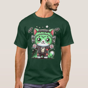 Camiseta Bebé gato monstruo de Frankenstein lindo Halloween