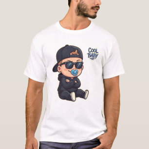 Camiseta Bebé genial que lleva una sudadera con capucha neg