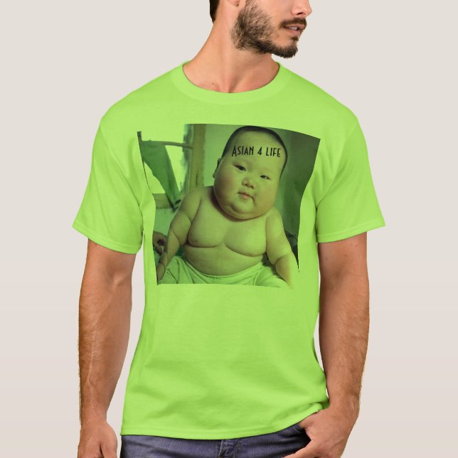 Camiseta bebé gordo, vida del asiático 4 (Anverso)