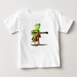 Camiseta bebé graciosa con guitarra de rana