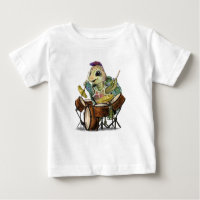 Camiseta bebé graciosa con tambor de tortuga