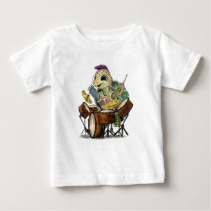 Camiseta bebé graciosa con tambor de tortuga
