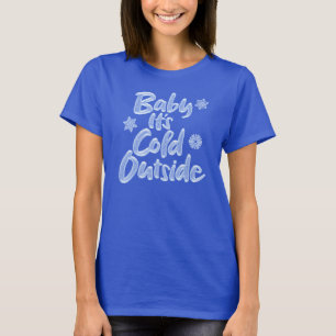 Camiseta Bebé, hace frío afuera - Navidades helados azule
