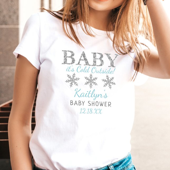 Camiseta Bebé, hace frío fuera del Baby Shower de invierno  (Subido por el creador)