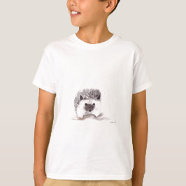 Camiseta bebé hedgehog acuarela animal vintage negro niños