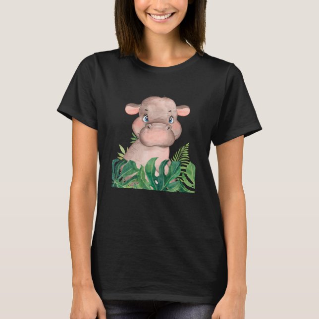 Camiseta Bebé Hipopótamo Safari Jungla Chicas de animales (Anverso)