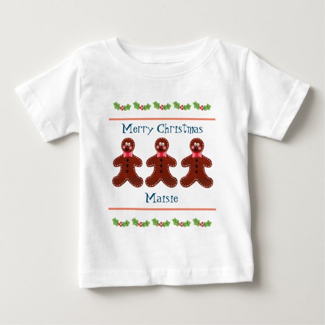 Camiseta Bebé Hombre de Jengibre Navideño Personal (Anverso)