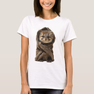 Camiseta Bebé Hurón Adorable Envuelto en una Tejida Marrón