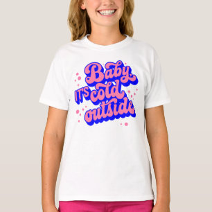 Camiseta Bebé juguetón, frío fuera del diseño invernal